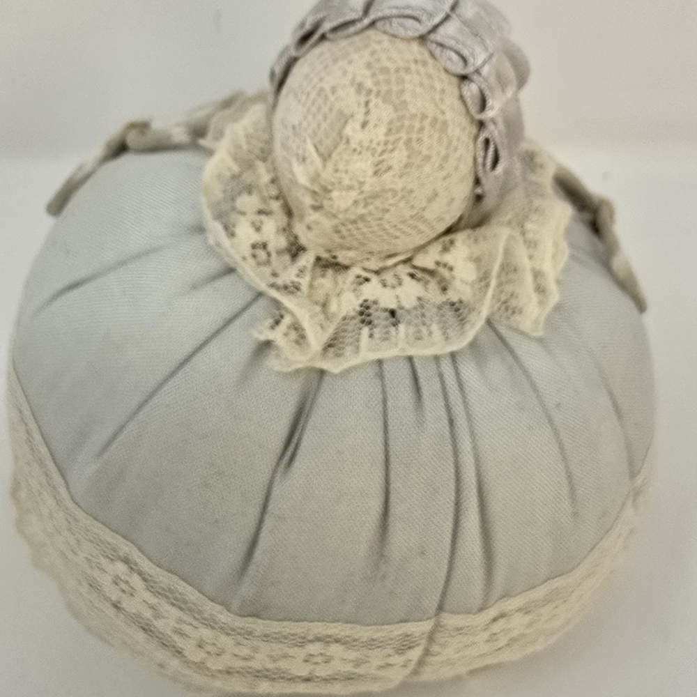 Vtg little girl antique half doll porcelain germany pincushion - Picture 6 of 8